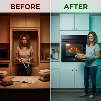 24 In. Single Electric Wall Oven in Black — Before & After