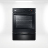 24 In. Single Electric Wall Oven in Black — Studio Shot