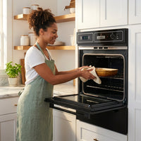 24 In. Single Electric Wall Oven in Black — Lifestyle