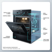 24 In. Single Electric Wall Oven in Black — How It Works