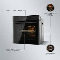24 In. Single Wall Electric Oven with Convection, Touch Control in Stainless Steel — infographic