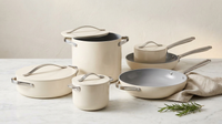 Cookware+ 8-Piece Ceramic Nonstick Cookware Set in Cream — Lifestyle