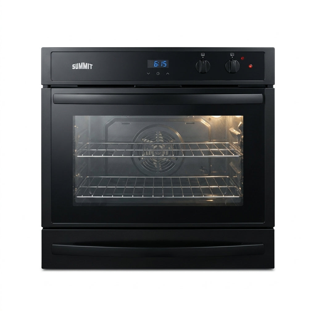 Electric Wall Oven Built for Built-In Installation, 24 Inch Single, See-Through Glass Door, Digital Timer — Studio Shot