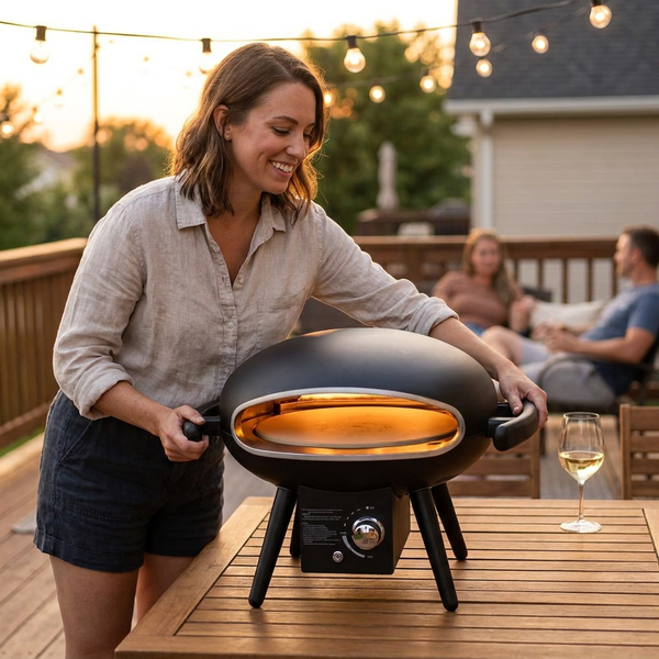 Outdoor Pizza Oven Designed for Backyard Entertaining, Propane Gas Heat, 12 Inch Pizza Stone, Quick Start