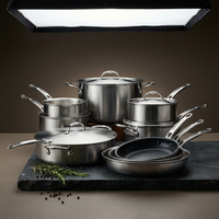Stainless Steel 11-Piece Cookware Set — Studio Shot